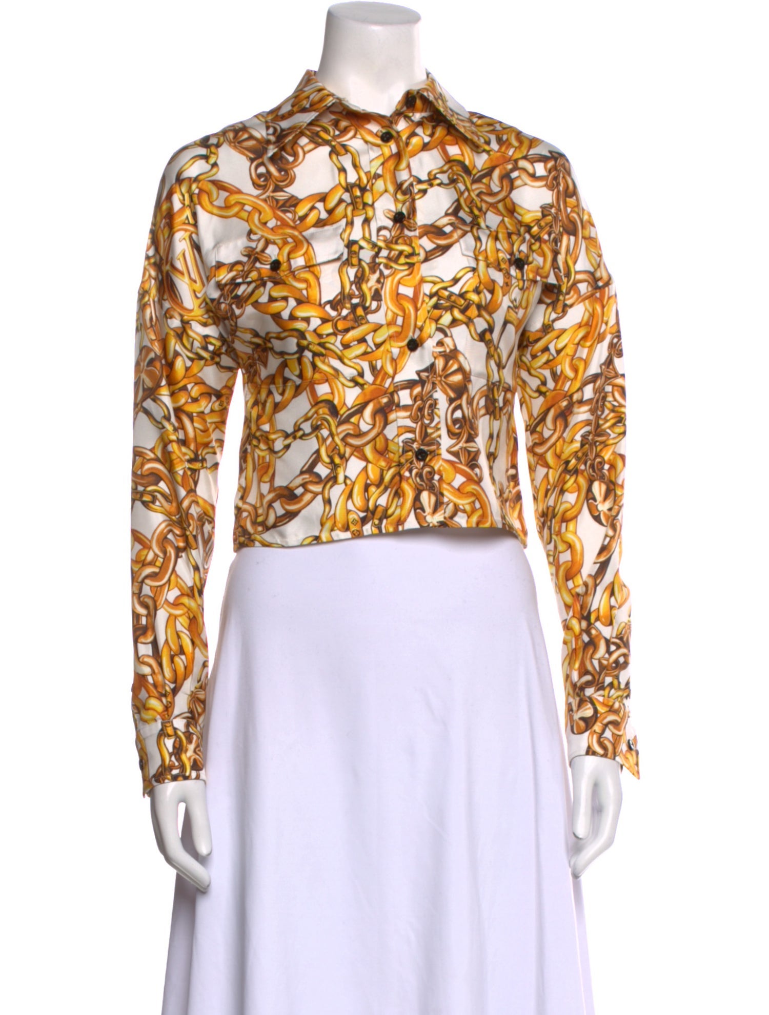 Louis Vuitton 2023 Chain Print Crop Top
